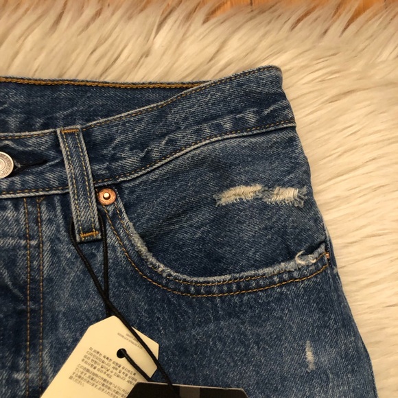 Levi’s 501 Original High Rise Straight Leg Blue Denim Premium Jeans 26 x 30 - Picture 6 of 16